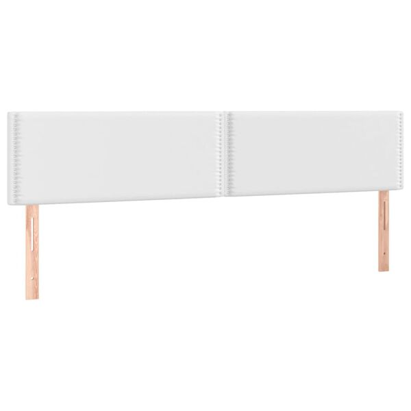 vidaXL Zagł&oacute;wek do ł&oacute;żka z LED, biały, 200x5x78/88 cm, sztuczna sk&oacute;ra