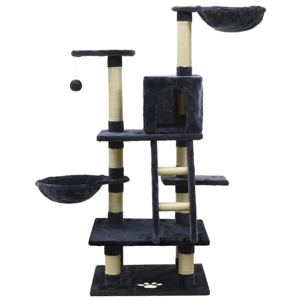 vidaXL Drapak dla kota z sizalowymi słupkami, niebieski, 122 cm