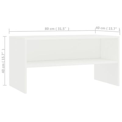 vidaXL Szafka pod TV, biała, 80x40x40 cm, materiał drewnopochodny