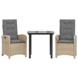 vidaXL 7-cz. zestaw mebli ogrodowych z poduszkami, mieszany beż