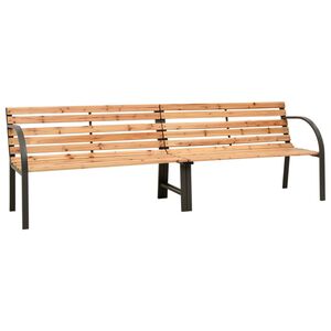 vidaXL Podw&oacute;jna ławka ogrodowa, 225 cm, lite drewno jodłowe