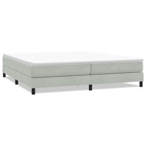vidaXL Ł&oacute;żko Box Spring bez materaca Jasnoszary 200x210 cm Aksamit
