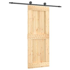 vidaXL Drzwi przesuwne 80 x 210 cm Lite Drewno Sosnowe (Nieobrobione)