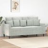 vidaXL Sofa 2-osobowa, jasnoszara, 140 cm, tapicerowana aksamitem