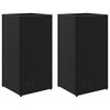 vidaXL Donice ogrodowe, 2 szt., czarne, 30x30x60 cm, rattan PE