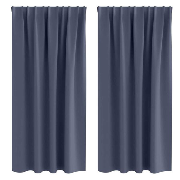 vidaXL Firany blackout z k&oacute;łkami 2 pcs Antracyt 175 x 140 cm Poliester