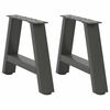 vidaXL Nogi do stolika kawowego w kształcie litery A 2 szt. Antracyt 30x(30-31) cm Stal