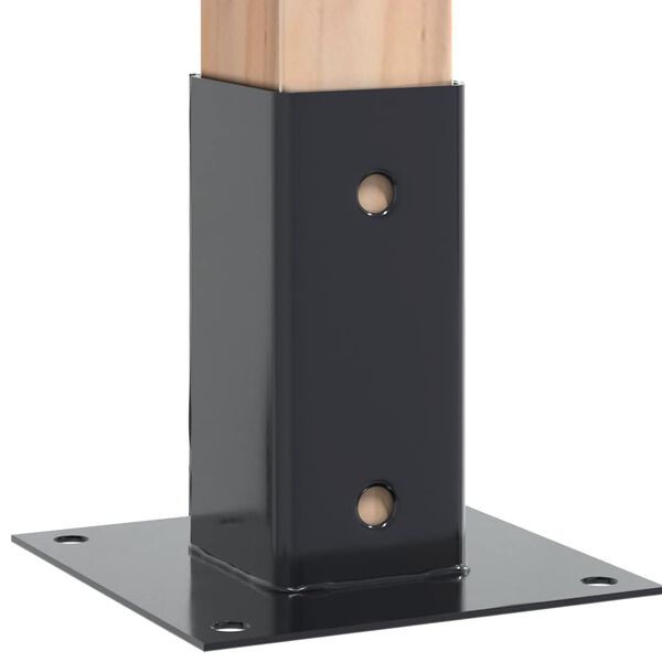vidaXL Podstawy słupk&oacute;w kwadratowe 12 szt. Antracyt 71x71 mm