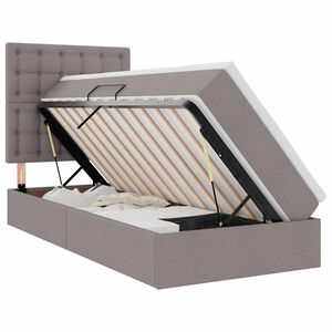vidaXL Ł&oacute;żko z miejscem na przechowywanie i LED Ciemnoszary Poliester