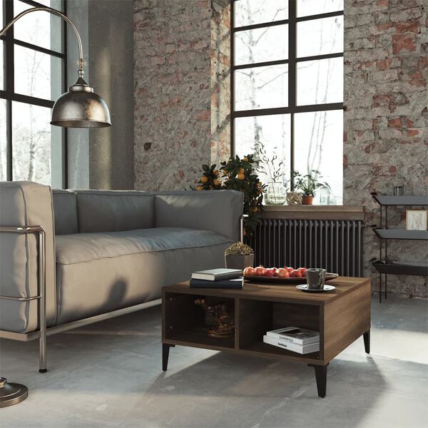 vidaXL Stolik kawowy, brązowy dąb 60x60x30 cm, materiał drewnopochodny