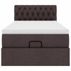 vidaXL Rama ł&oacute;żka otomana z materacem, brązowa, 80x200 cm, tkanina
