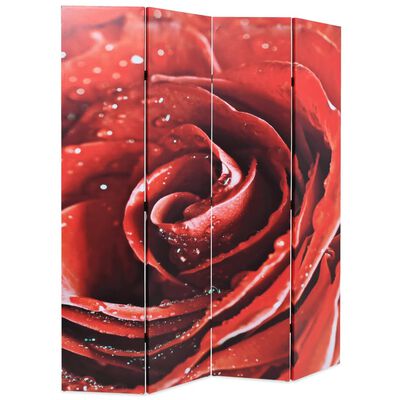 vidaXL Składany parawan, 160 x 170 cm, czerwona róża