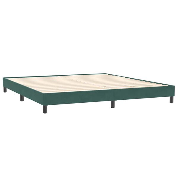vidaXL Łóżko typu Box Spring bez materaca Ciemnozielone 200x220 cm