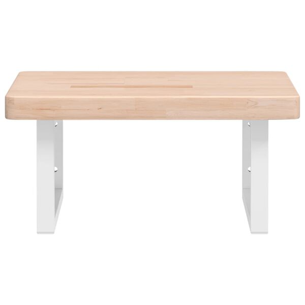 vidaXL P&oacute;łka ścienna pod umywalkę, stal i lite drewno dębowe