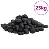 vidaXL Polerowane kamyki, 25 kg, czarne, 2-5 cm