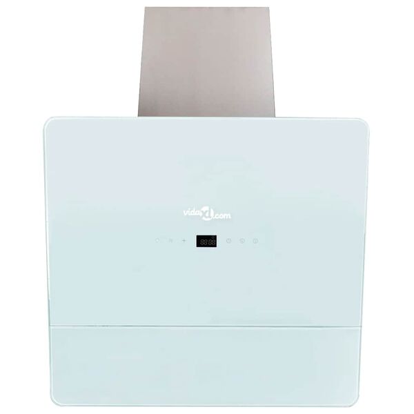 vidaXL Okap kuchenny, szkło hartowane, białe, 600 mm