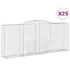 vidaXL Kosze gabionowe, 25 szt, 400x50x160/180cm, galwanizowane żelazo