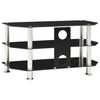 vidaXL Szafka pod TV, czarna, 75x40x40 cm, hartowane szkło