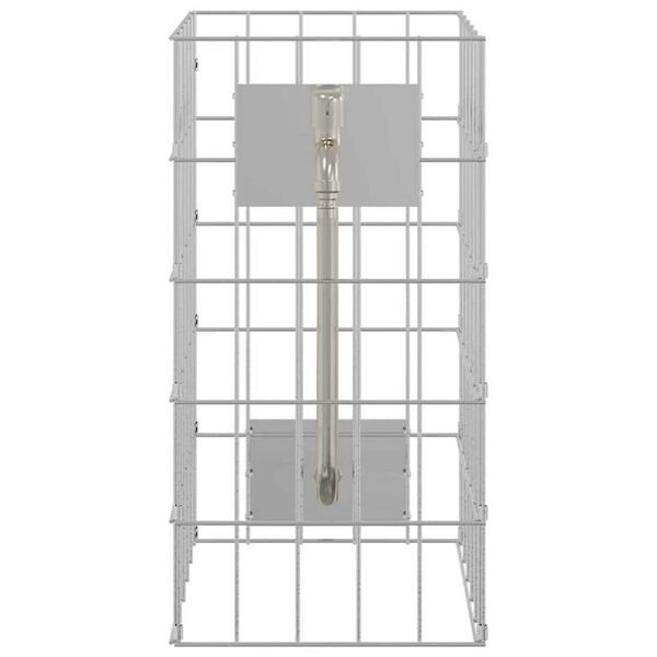 vidaXL Kolumna Gabionowa Srebrny 25 x 25 x 50 cm Stal nierdzewna