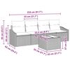 vidaXL Zestaw Sof z poduszką z poduszką 5 pcs Szary polirattan