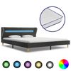 vidaXL Ł&oacute;żko LED z materacem memory, ciemnoszare, juta, 180 x 200 cm
