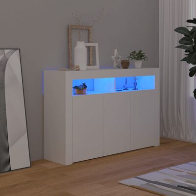 vidaXL Szafka z oświetleniem LED, biała, 115,5 x 30 x 75 cm