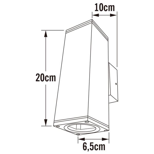 KONSTSMIDE Lampa ścienna Monza, dwustronna, sześcienna, ciemnoszara