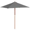 vidaXL Parasol ogrodowy na drewnianym słupku, 150 x 200 cm, antracyt