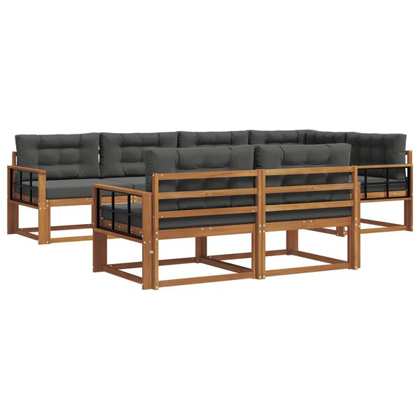 vidaXL Zestaw sof na zewnątrz z poduszką 7 pcs Naturalny i Antracytowy