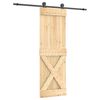 vidaXL Drzwi przesuwne Naturalny i czarny 70 x 210 cm