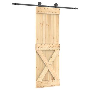 vidaXL Drzwi przesuwne Naturalny i czarny 70 x 210 cm