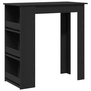 vidaXL Stolik barowy z p&oacute;łkami, czarny dąb, 102x50x103,5 cm