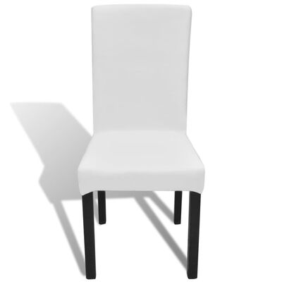 vidaXL Elastyczne pokrowce na krzesło w prostym stylu, białe, 4 szt.