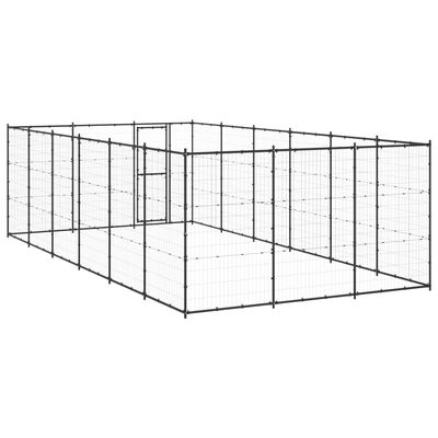 vidaXL Kojec zewnętrzny dla psa, stalowy, 21,78 m²