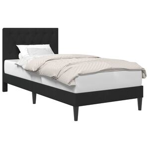 vidaXL Ramka ł&oacute;żka Z zagł&oacute;wkiem Czarny 90 x 200 cm Welur