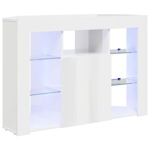 vidaXL Kątowa szafka LED pod telewizor 100x40x68cm Błyszcząca biel