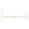 vidaXL Rama łóżka z wezgłowiem, biała, 90x200 cm, lite drewno