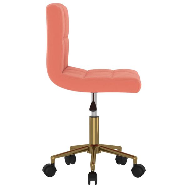 vidaXL Obrotowe krzesło stołowe, r&oacute;żowe, obite aksamitem