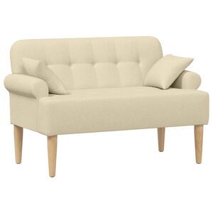 vidaXL Sofa dwuosobowa z guzikowym pikowaniem kremowy 120 x 65 x 79 cm