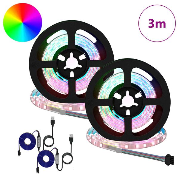 vidaXL Taśma LED 2 pcs Czarny i przezroczysty 750 mm Miedź i plastik