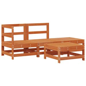 vidaXL Zestaw wypoczynkowy w ogrodzie 4 pcs Woskowy Brąz