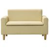 vidaXL 2-osobowa sofa dziecięca, kremowa, sztuczna sk&oacute;ra