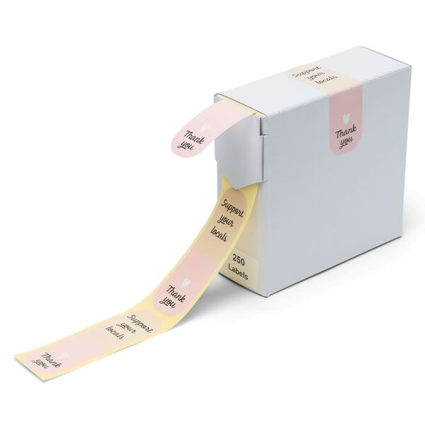 rillprint Naklejki z podziękowaniem, r&oacute;żne rodzaje, 5 rolek po 250 szt
