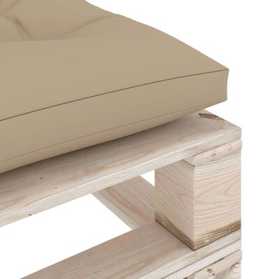 vidaXL Ogrodowy stołek z palet z beżową poduszką, drewno sosnowe