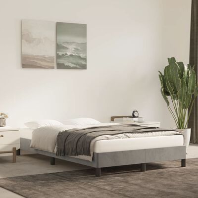 vidaXL Rama łóżka, jasnoszara, tapicerowana aksamitem, 120 x 200 cm