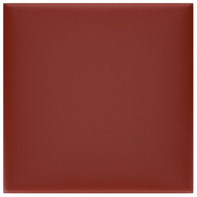 vidaXL Panele ścienne, 12 szt, czerwone wino, 30x30 cm, sztuczna skóra