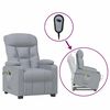 vidaXL Podnoszony fotel masujący, jasnoszary, tkanina