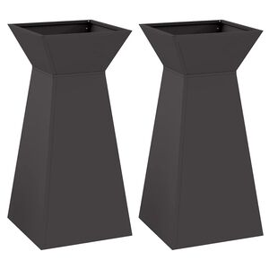 vidaXL Donica słupowa 2 szt. Czarny 35 x 35 x 73 cm Stal zimnogięta