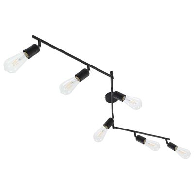 vidaXL Lampa z 6 żarówkami żarnikowymi, 2 W, czarna, 30 cm, E27