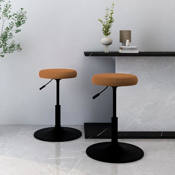 vidaXL Krzesła stołowe, 2 szt., brązowe, obite aksamitem